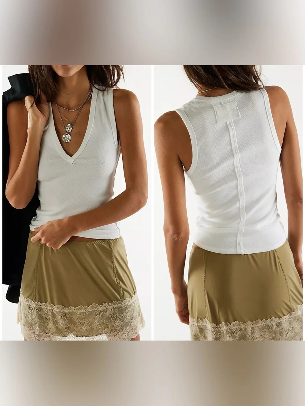 NWOT Free People We The Free Neria Tank - ivory white - small